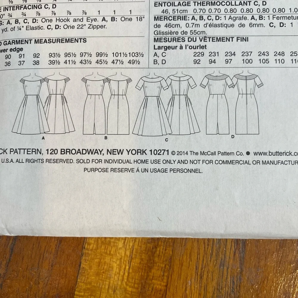 Butterick Sewing Pattern Misses'/Misses' Petite Off-the-Shoulder /Yoke Size 6-14